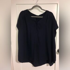 Maurices Navy Boxy Cap Sleeve Blouse